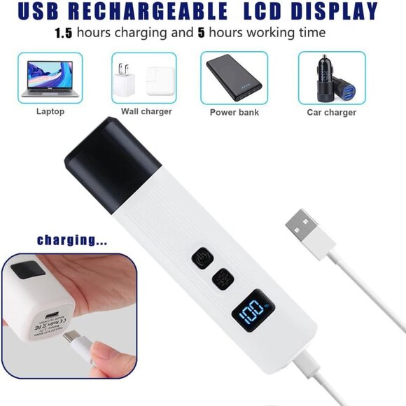 Quiet Electric Pet Nail Grinder with 2 Speeds and Safety Light - Picture 5 of 8